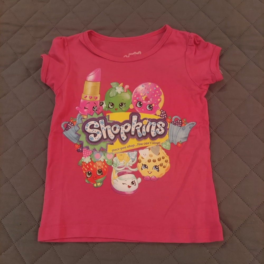 Shopkins Fuchsia Tee with Colorful Characters